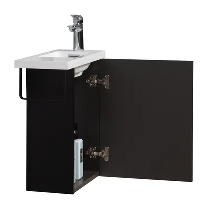 Meuble de salle de bain Neves 55 x 22 cm Noir mat - Armoire de rangement 4
