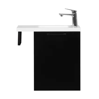 Meuble de salle de bain Neves 55 x 22 cm Noir mat - Armoire de rangement 5
