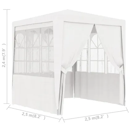 Maison du'monde - Partytent met zijwanden professioneel 90 g/m² 2,5x2,5 m wit 9