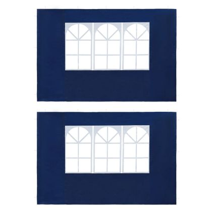 Maison du'monde - Paroi de tente de réception 2 pcs avec fenêtre PE Bleu