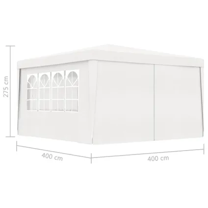 Maison du'monde - Partytent met zijwanden professioneel 90 g/m² 4x4 m wit 9
