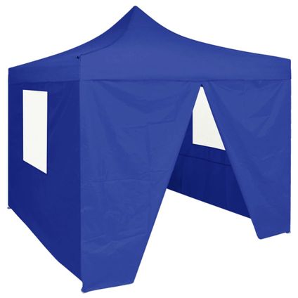 Maison du'monde - Tente de réception pliable avec 4 parois 2x2 m Acier Bleu