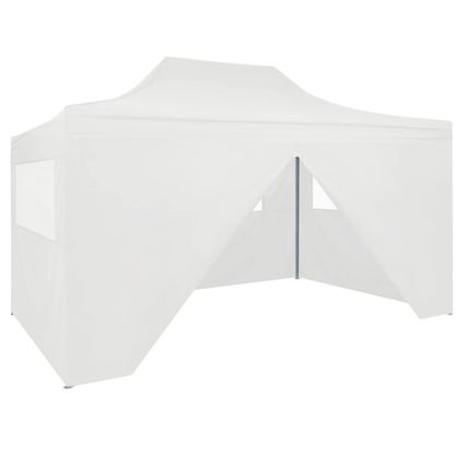 Maison du'monde - Tente pliable de réception avec 4 parois 3 x 4,5 m Blanc