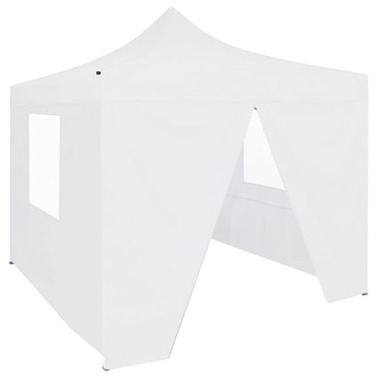 Maison du'monde - Tente de réception pliable avec 4 parois 3x3 m Acier Blanc