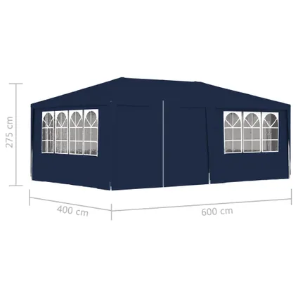 Maison du'monde - Tente de réception avec parois latérales 4x6 m Bleu 90 g/m² 9