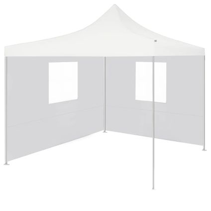 Maison du'monde - Tente de réception pliable avec 2 parois 3x3 m Acier Blanc