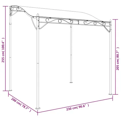 Maison du'monde - Luifel 2x2,3 m 180 g/m² stof en staal taupe 9