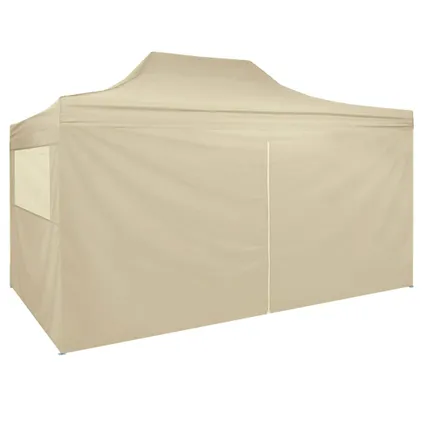 Maison du'monde - Tente pliable avec 4 parois latéraux 3 x 4,5 m Blanc crème 4
