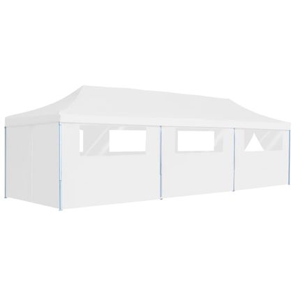 Maison du'monde - Tente de réception escamotable avec 8 parois 3 x 9 m Blanc