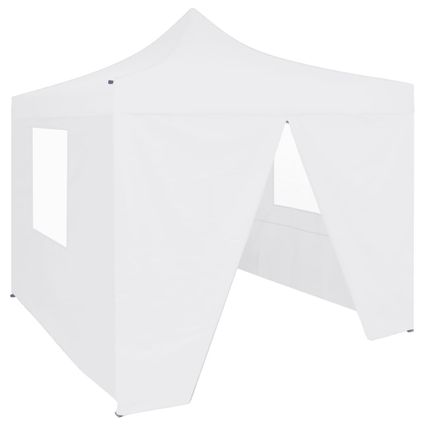 Maison du'monde - Tente de réception pliable avec 4 parois 2x2 m Acier Blanc