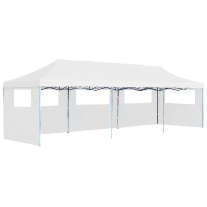 Maison du'monde - Tente de réception escamotable pliable avec 5 parois 3x9m Blanc