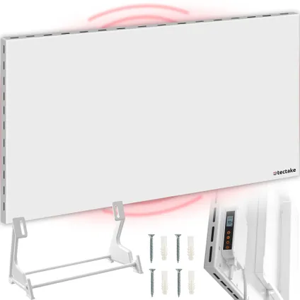 Panneau infrarouge - Tectake® - hybride avec thermostat - 900 w - 120x2,5x60cm - 405007