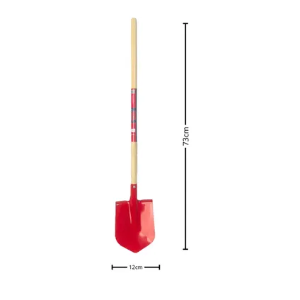 Synx Tools Kinderschopje Mini Spade rood - Inclusief Steel 75cm 2