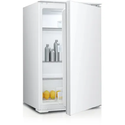 Wiggo WL-BTT88E(W) - Réfrigérateur encastrable - Niche 88 cm - 129 litres - 3 étagères - Porte coulissante - Blanc 4