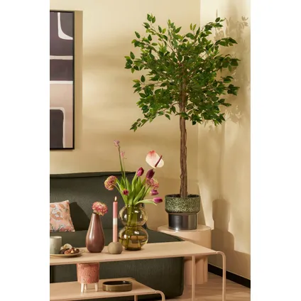 Mica Decorations Kunstboom Ficus - 50x50x150 cm - Polyester - Groen 4