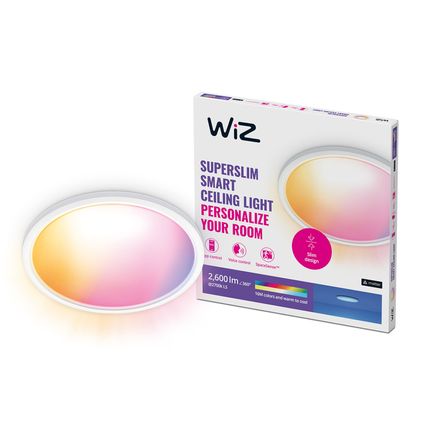 WiZ Plafondlamp SuperSlim Wit - Slimme LED-verlichting - Gekleurd en Wit licht - Geïntegreerde LED - 22W - Wi-Fi