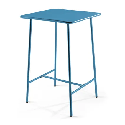 Oviala Palavas pacific blue metalen bartafel en 4 hoge stoelen set 5