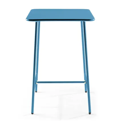 Oviala Palavas pacific blue metalen bartafel en 4 hoge stoelen set 6