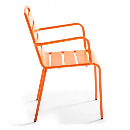 Oviala Palavas Tuintafel en 6 fauteuils in metaal Oviala Palavas oranje 6
