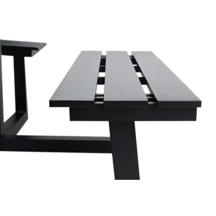 MaximaVida table pique-nique carrée en aluminium Dex 215 cm noir - entrée basse 3