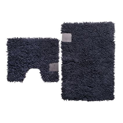 Wicotex - Ensemble tapis de bain avec tapis de toilette - Tapis de toilette Excellent Anthracite