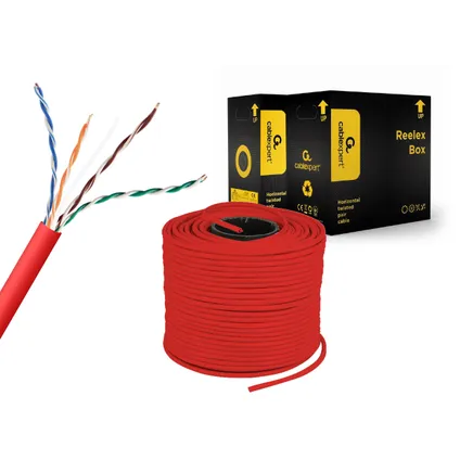 CableXpert - Câble LAN UTP Cat5E (CCA) rigide, 305 m - Rouge 4