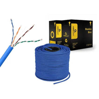 CableXpert - UTP Cat5E Lan-kabel (CCA) stug, 305 meter - Blauw 4