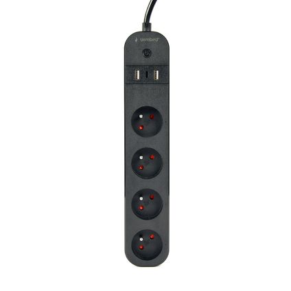 Gembird - Multiprise intelligente 4 prises avec ports de charge USB, avec terre