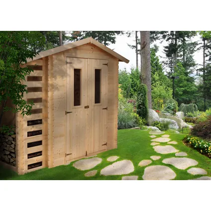 Timbela M386C+M386G - Abri de jardin-abri bois de chauffage en bois 4,33 m2 - avec sol imprégné 5