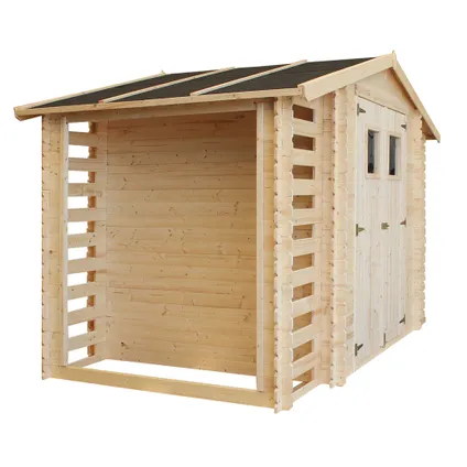 Timbela M391 - Abri de jardin-abri bois de chauffage en bois 5,41 m2 - Abri de jardin sans plancher 2