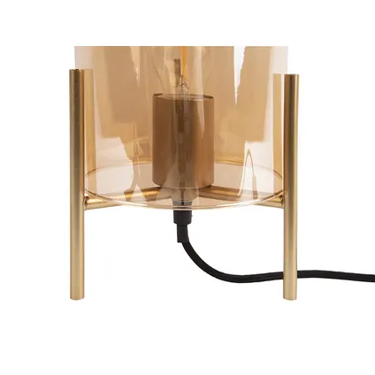 Leitmotiv - Tafellamp Glass Bell - Amberbruin 3