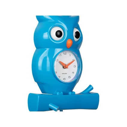 Karlsson - Horloge murale Owl Pendulum - Bleu vif 4