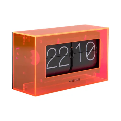Karlsson - Horloge de table Boxed Flip - Orange fluo 2