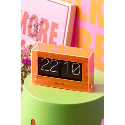 Karlsson - Horloge de table Boxed Flip - Orange fluo 5