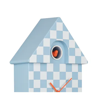 Karlsson - Horloge Murale Moderne Coucou Damier - Bleu Doux 4