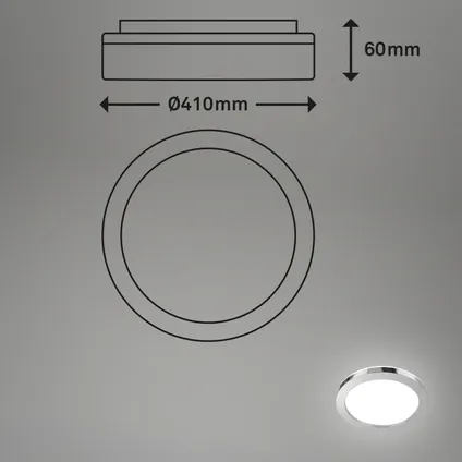 BRILONER - Bathroom - BADRUM - Tegenlichteffect, Spatwaterdicht IP44, 4000K, 28 W - 3600 lm 6