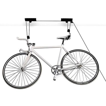 Système d'accrochage pour vélo - Flokoo - Lève-vélo - Plafond - Jusqu'à 22 kg - Noir