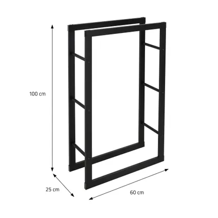 ML-Design Brandhoutplank 60x100x25 cm Zwart Metaal Rechthoekig, Binnen/Buiten 7