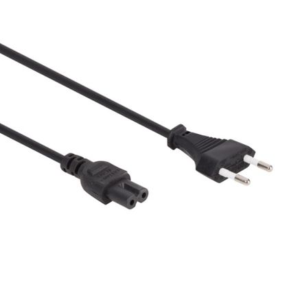 Perel Câble d'alimentation, H03VVH2-F 2G0.75, 2 m, 2.5 A/230 V, 625 W, type C (fiche Euro) vers C7, usage intérieur