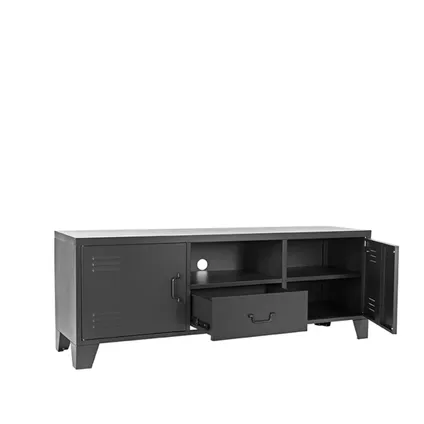 LABEL51 Tv-meubel Fence - Zwart - Metaal - 150cm breed 2