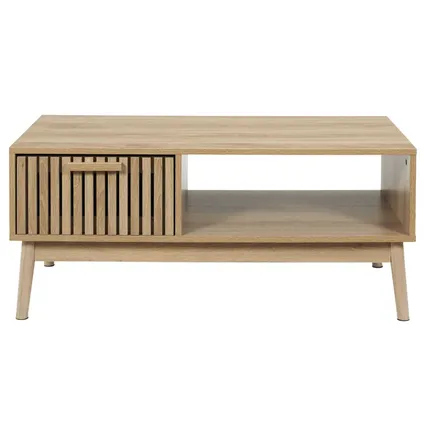 Table basse Klaus Table basse en bois avec panneaux - 43x100x50 cm - Marron 6