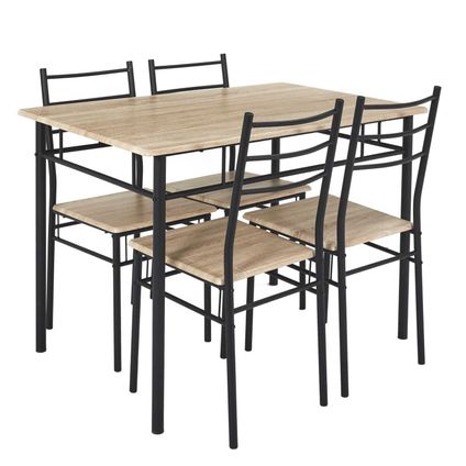 Table à manger haute avec 4 chaises/tabourets de bar - Table de bar avec tabourets de bar