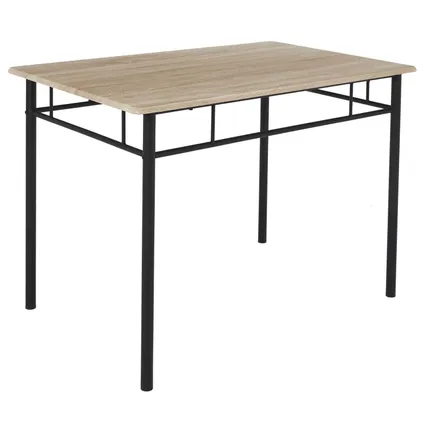 Eettafel-set met 4 stoelen 110x76x70cm - Bruin/Zwart 5