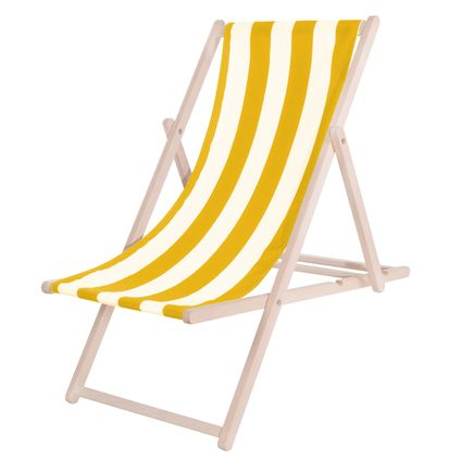 Chaise de plage - Réglable - Bois de hêtre - Fait à la main - Bourgogne