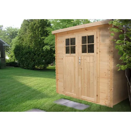 TIMBELA M311F+M311G - Abri de jardin en bois 2,22 m² - avec sol imprégné - porte verrouillable de haute qualité 4