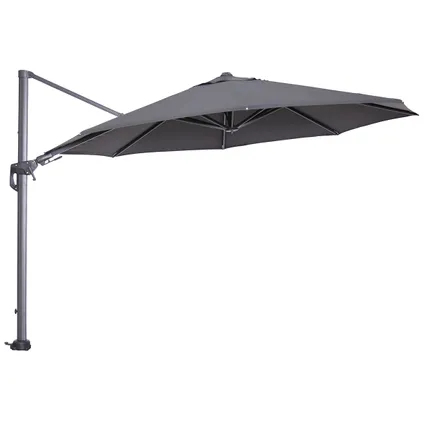 Garden ImpressionsHawaï parasol flottante Ø350 cm - cadre en carbone noir - tissu gris foncé 4