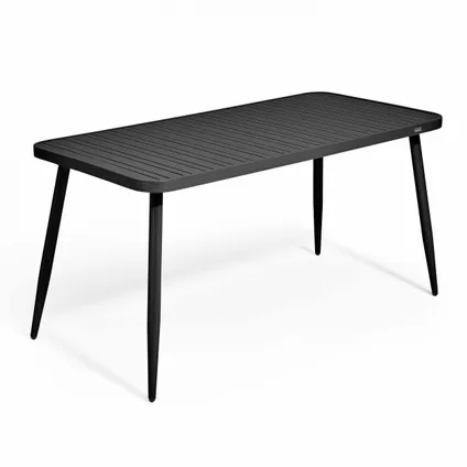 Oviala Bristol Tuinset met tafel en 4 zwarte aluminium fauteuils 2