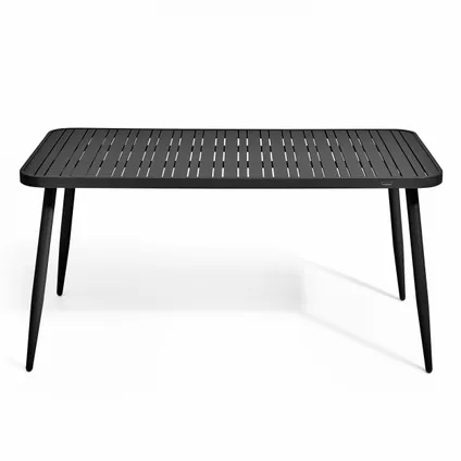 Oviala Bristol Tuinset met tafel en 4 zwarte aluminium fauteuils 3