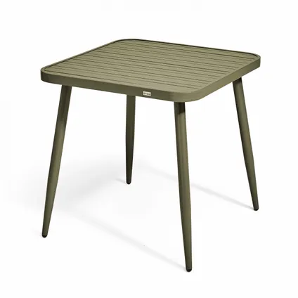 Oviala Bristol Tuinset met tafel en 4 stoelen van aluminium/hout in kaki groen 2