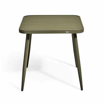 Oviala Bristol Tuinset met tafel en 4 stoelen van aluminium/hout in kaki groen 3